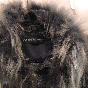 Adrienne Landau grey fur vest, size L